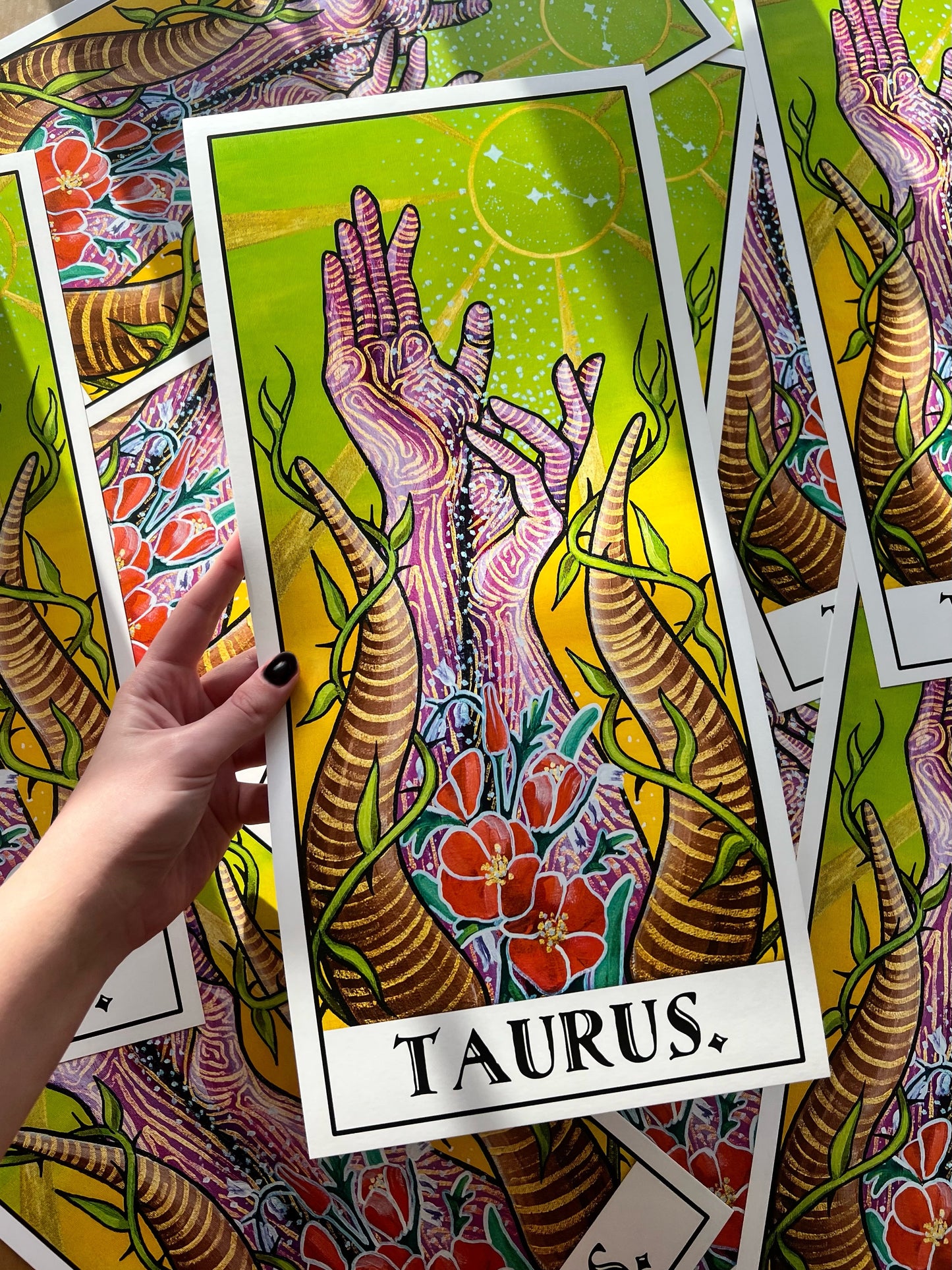Taurus Hands Print With Words