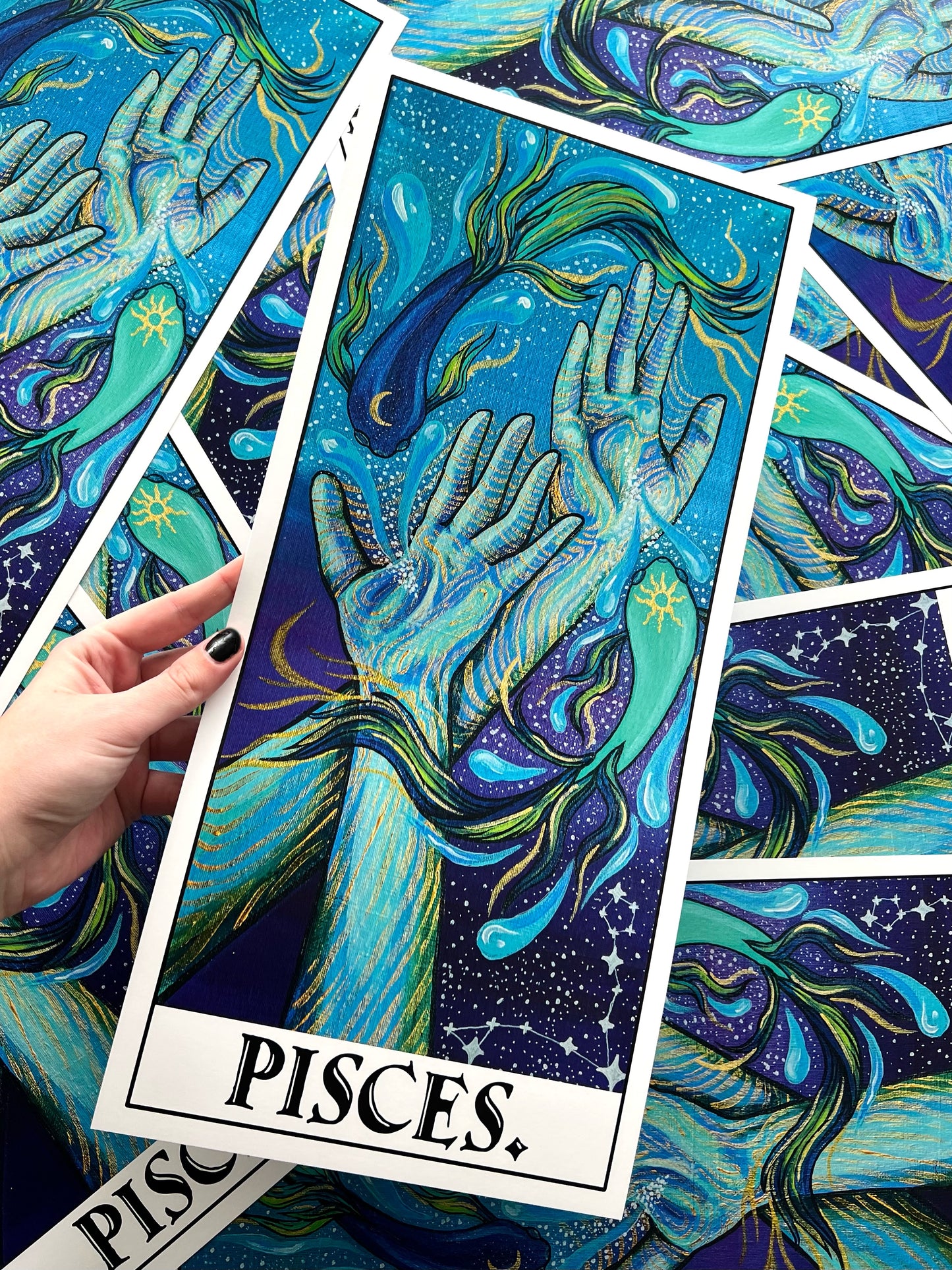 Pisces Hands Print With Words