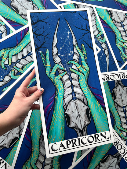 Capricorn Hands Print With Words