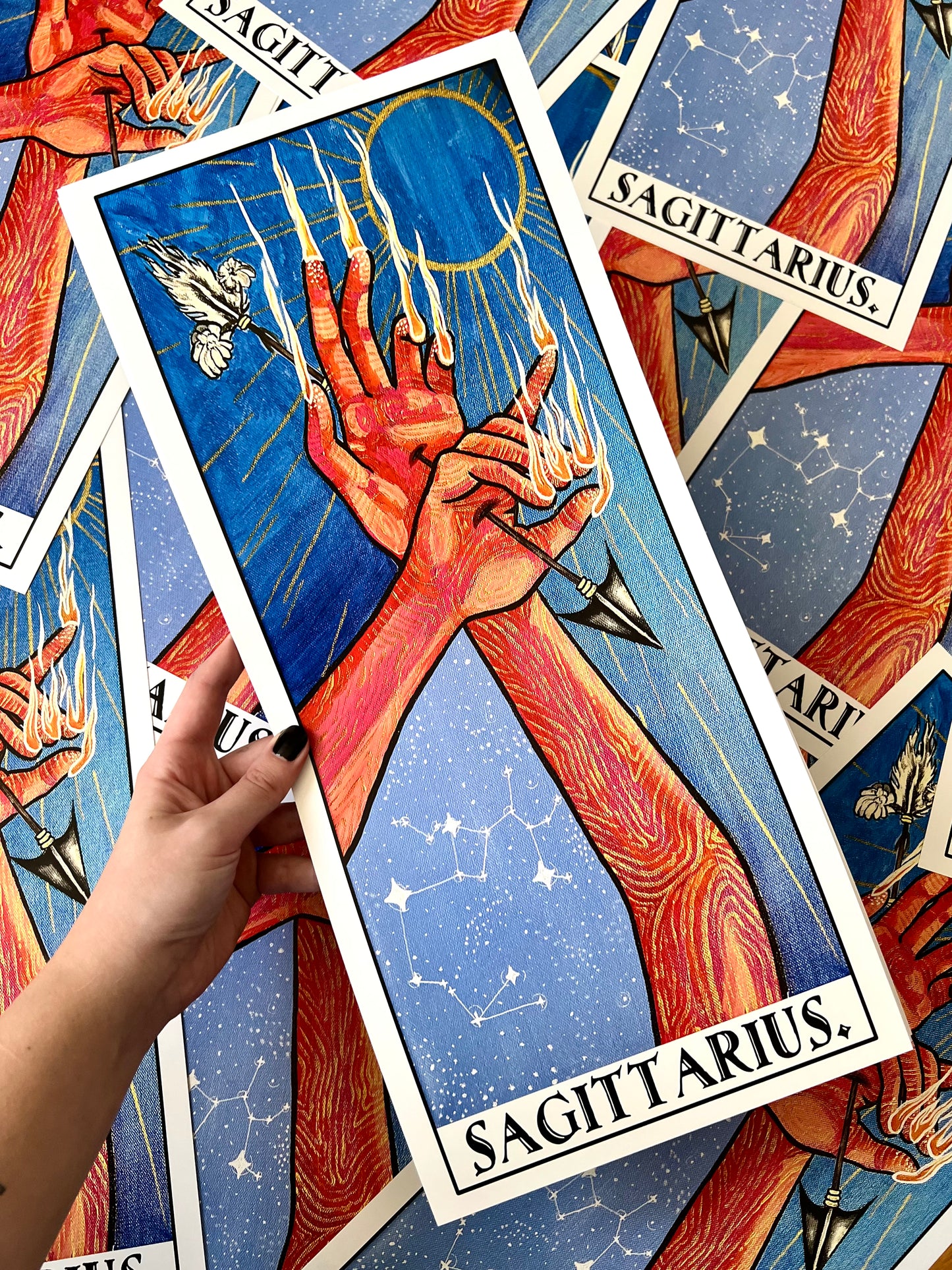 Sagittarius Hands Print With Words