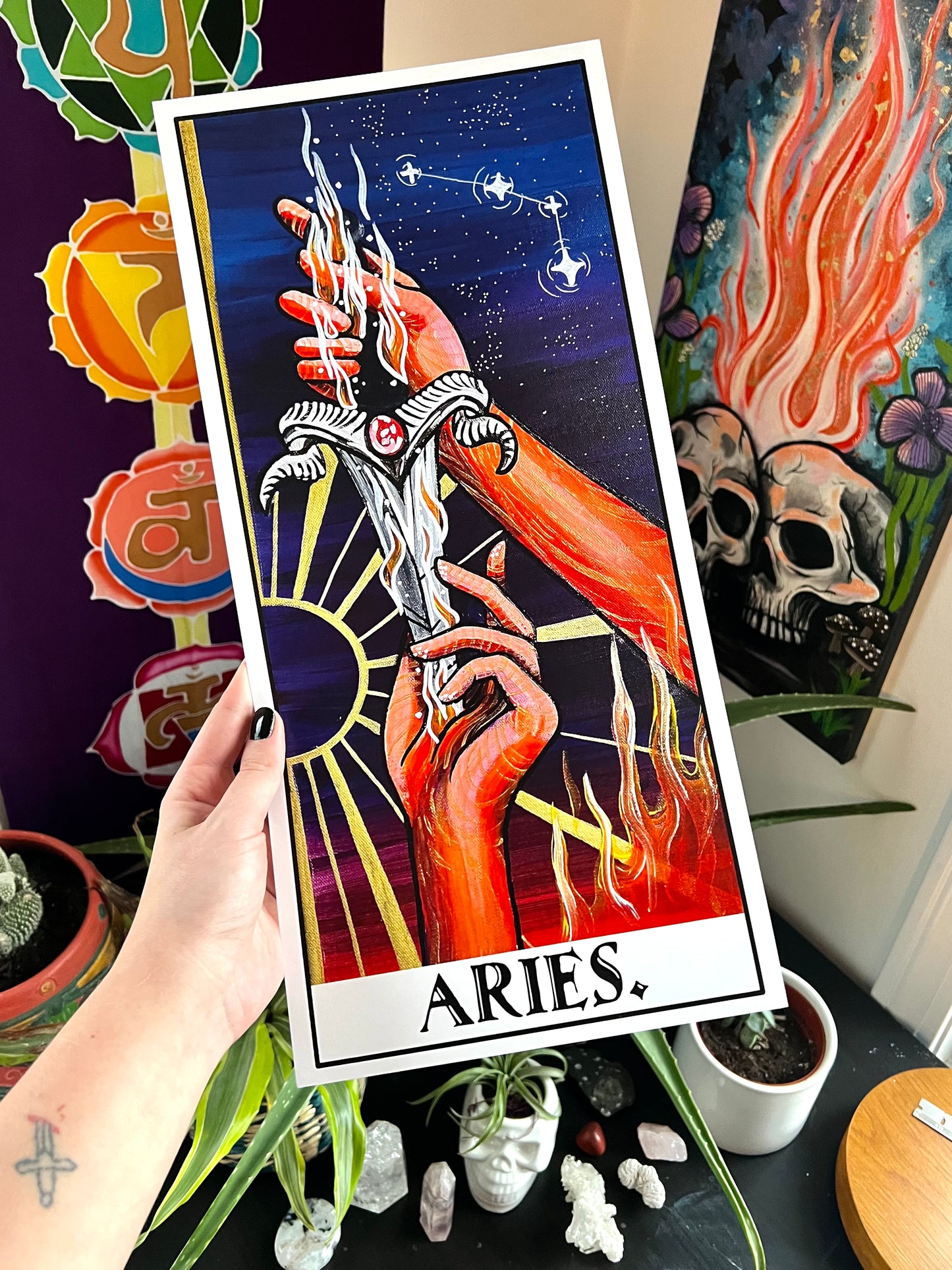 Aries Hands Print With Words