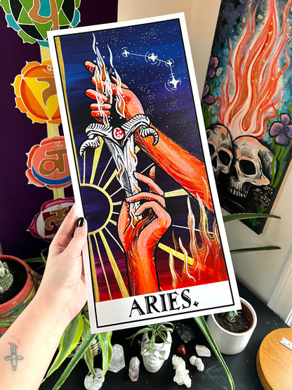 Aries Hands Print With Words