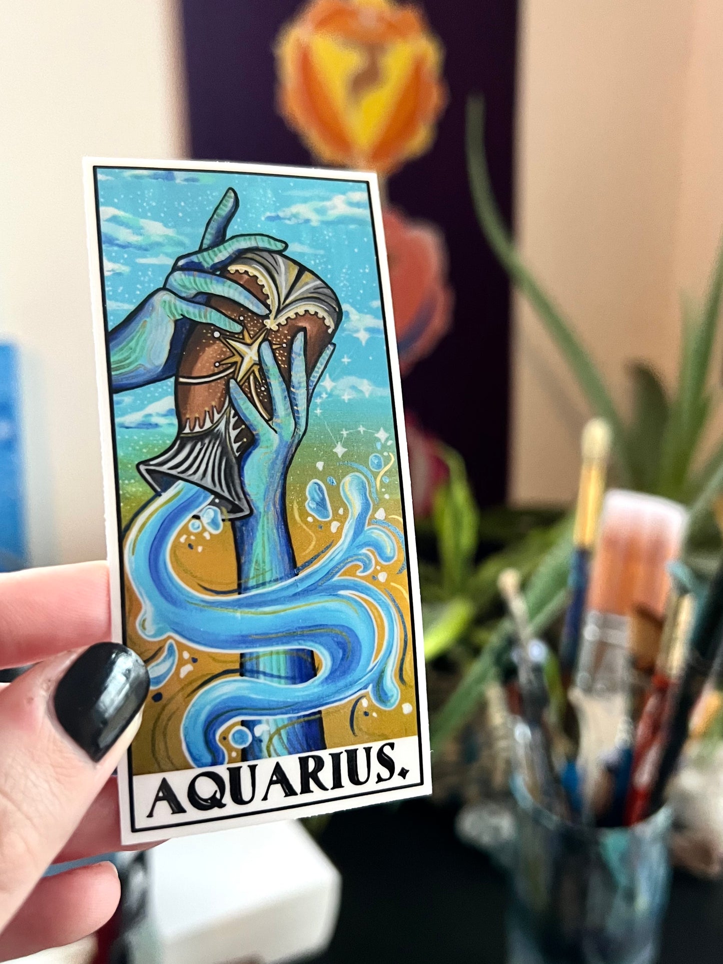 Aquarius Hands Sticker