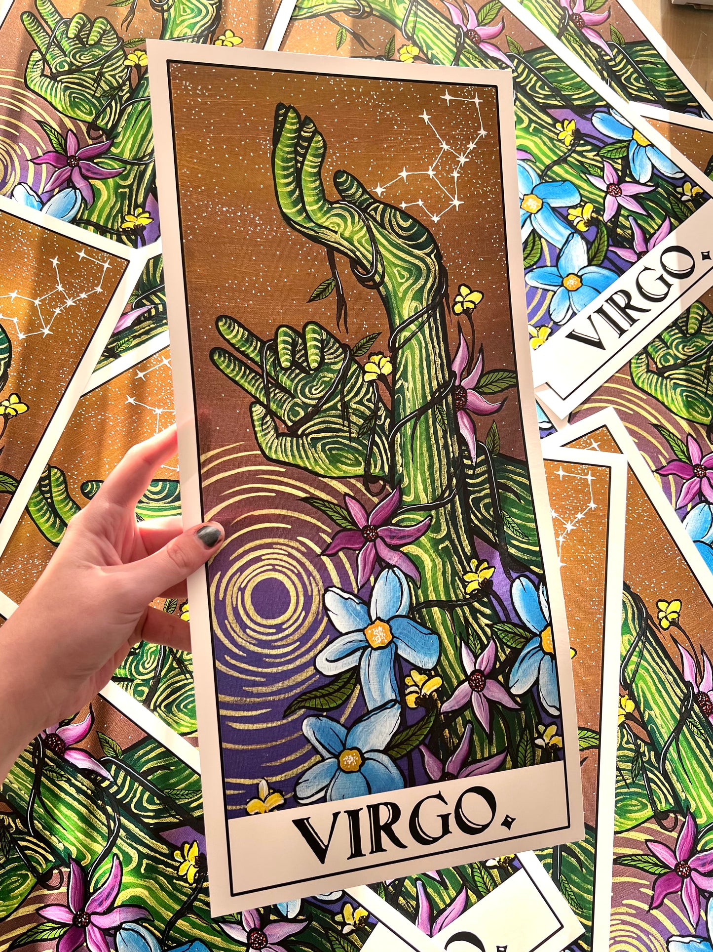 Virgo Hands Print with Words