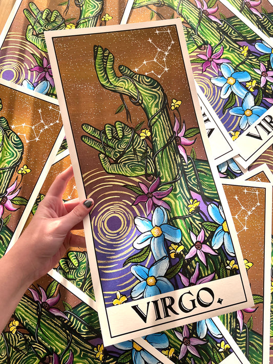 Virgo Hands Print with Words