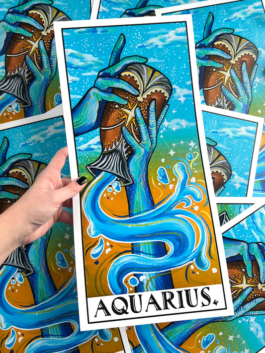 Aquarius Hands Print With Words